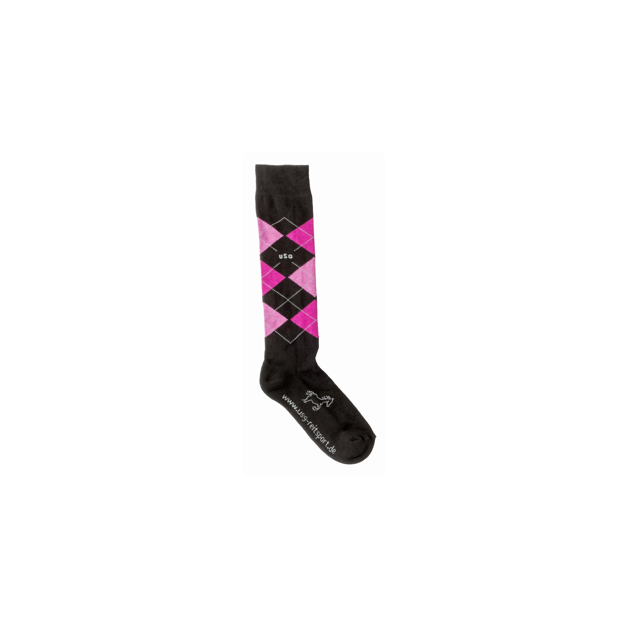 USG Original Sockies lovaglózokni, fekete/pink/rózsaszín, 29-35