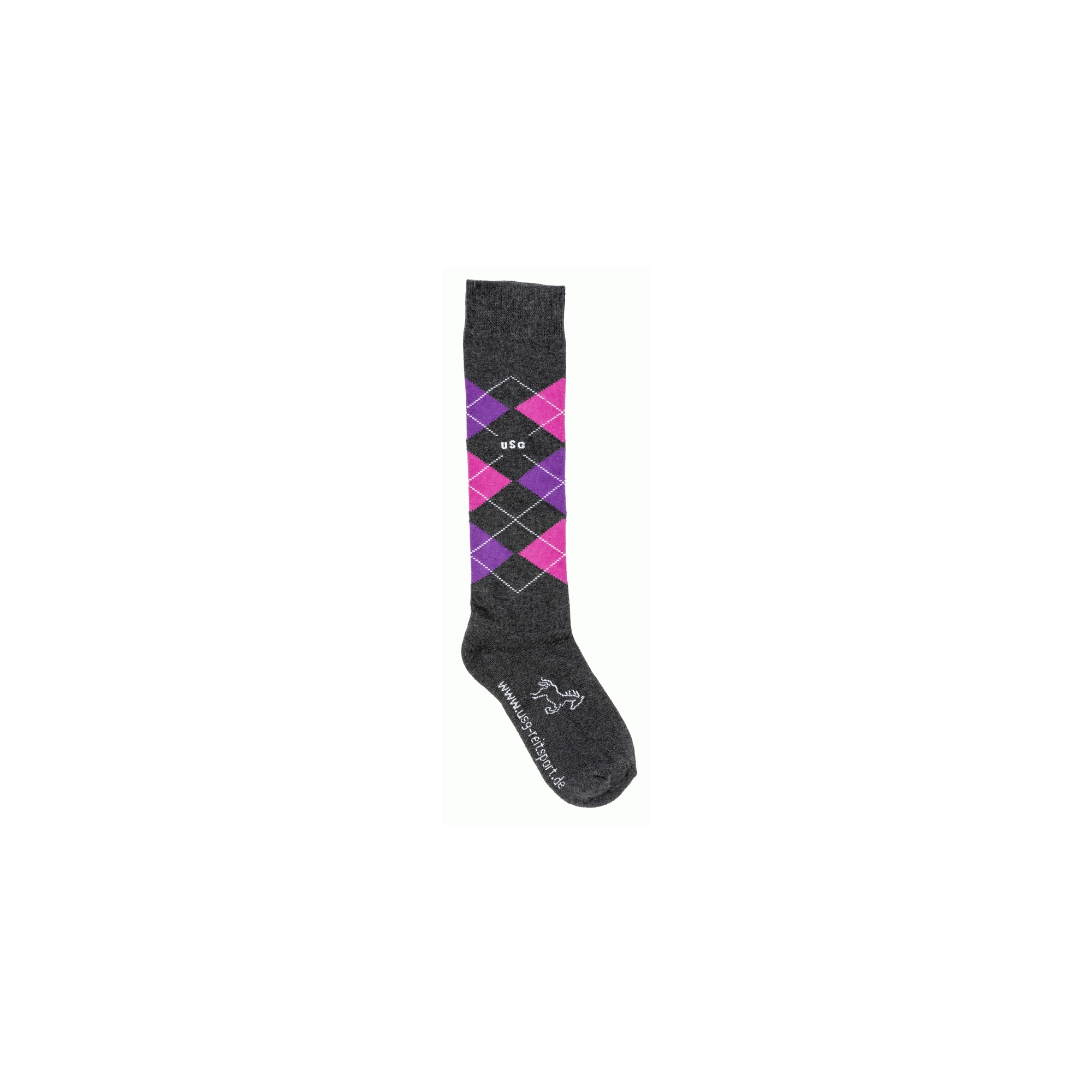 USG Original Sockies lovaglózokni, szürke/pink/lila, 29-35