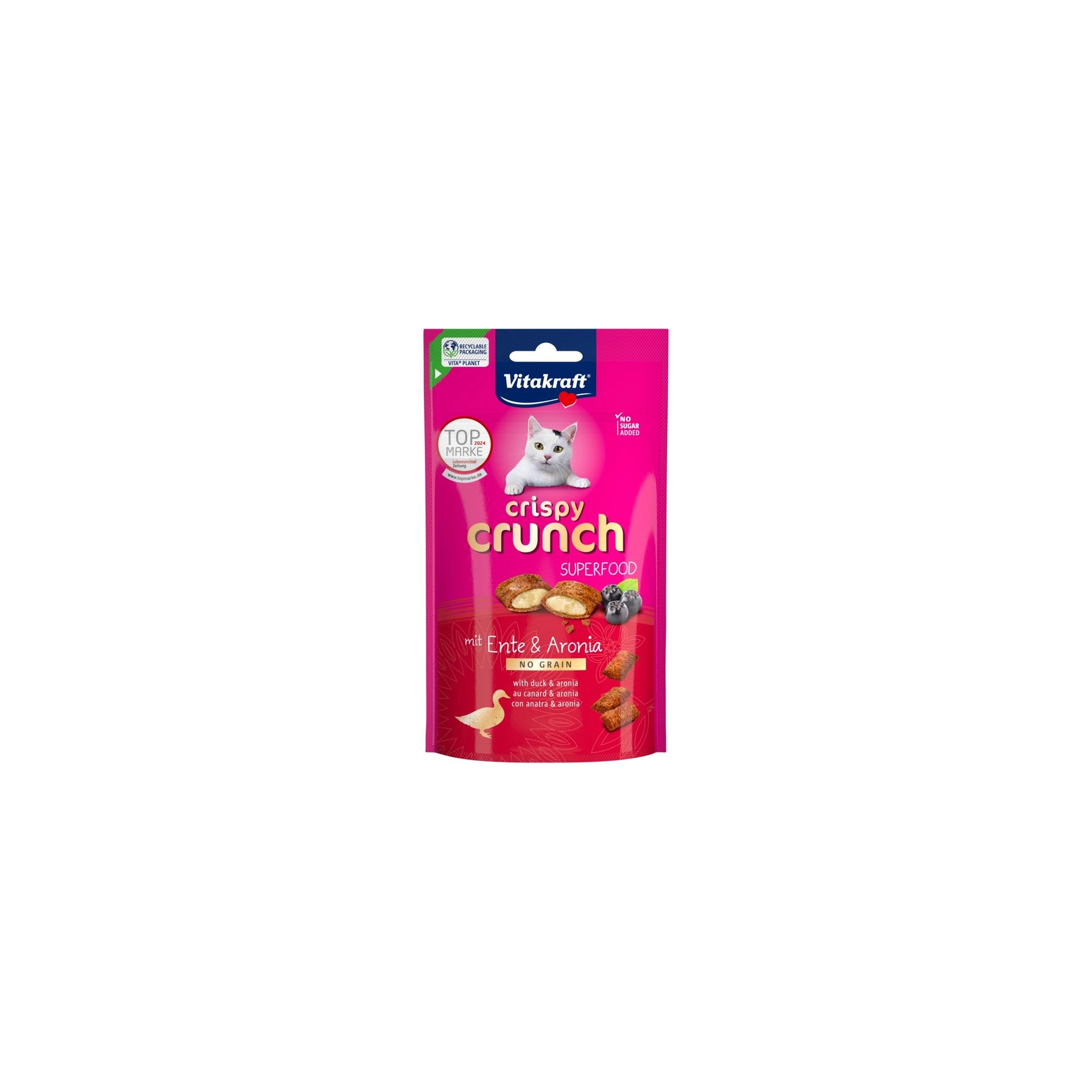 Vitakraft Crispy Crunch Macska Jutalomfalat Superfood Kacsa & Feketeberkenye 60g