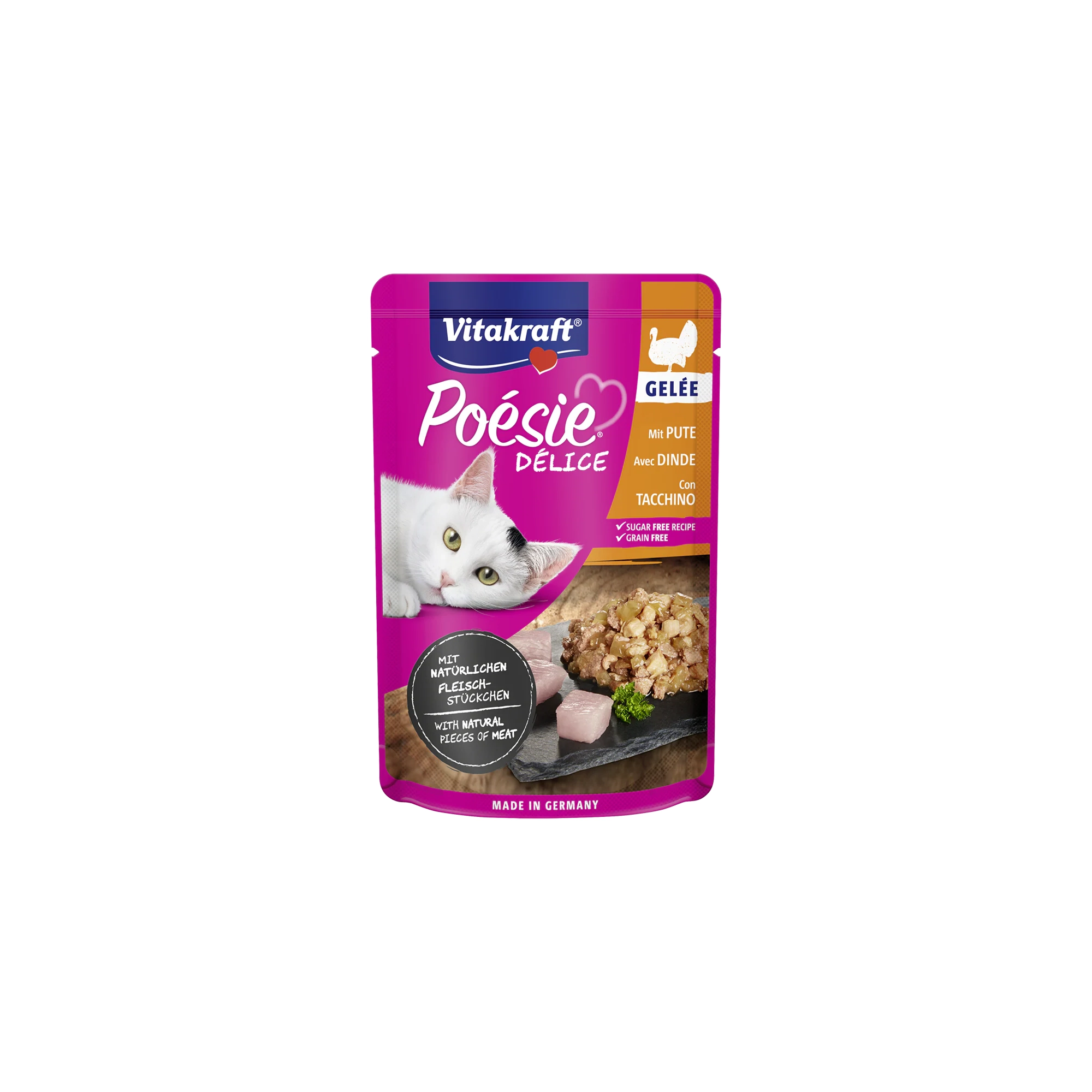 Vitakraft Poésie Délice Macska Alutasak Pulykahús Zselében 85g