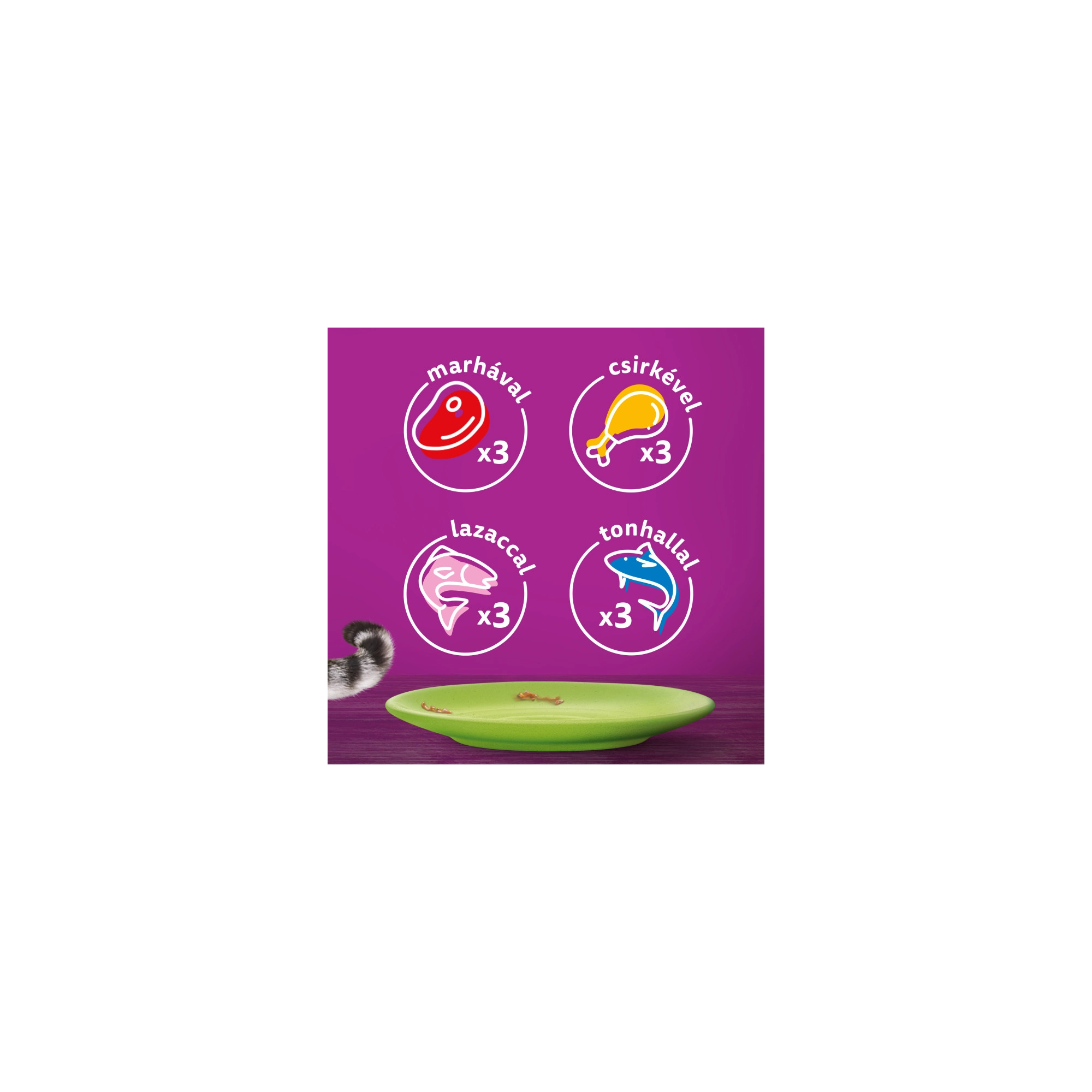 WHISKAS Alutasak 12-pack halas-húsos mix válogatás 12*85g Multipack