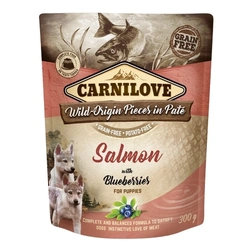 Carnilove Dog Puppy tasakos Paté Salmon with Blueberries - Lazac áfonyával 300g HU