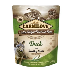 Carnilove Dog tasakos Paté Duck with Timothy Grass - Kacsa mezei komócsinnal 300g HU