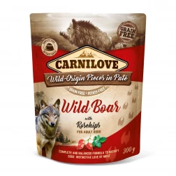 Carnilove Dog tasakos Paté Wild Boar with Rosehips - Vaddisznó csipkebogyóval 300g HU