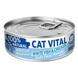 Cat Vital konzerv mousse fehér hallal és csirkével felnőtt macskáknak 85g