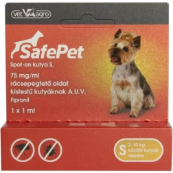 SafePet 75 mg/1 ml spot on kutya S 2-10 kg 1x