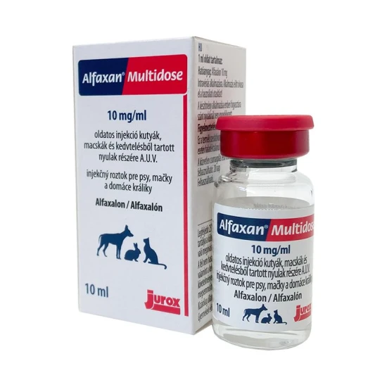Alfaxan Multidose 10 mg/ml oldatos injekció A.U.V. kutyák, macskák, nyulak részére 10 ml