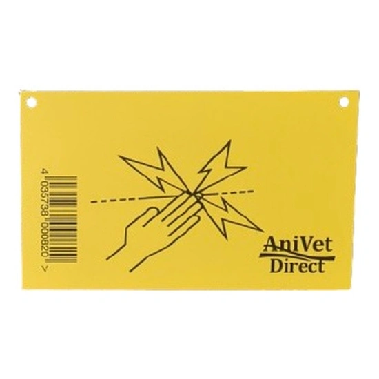 AnivetDirect villanypásztor figyelmeztető tábla