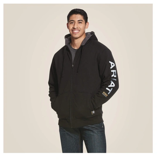 Ariat Kabát MNS Rebar All-Weather Full Zip Hoodie fekete XS