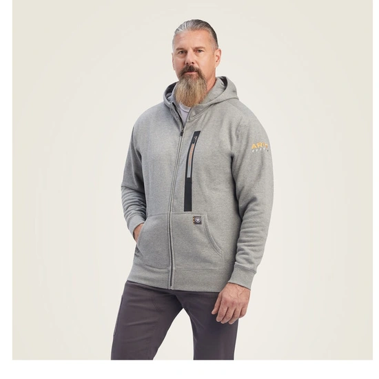 Ariat Kabát MNS Rebar Workmen Full Zip Hoodie szürke L
