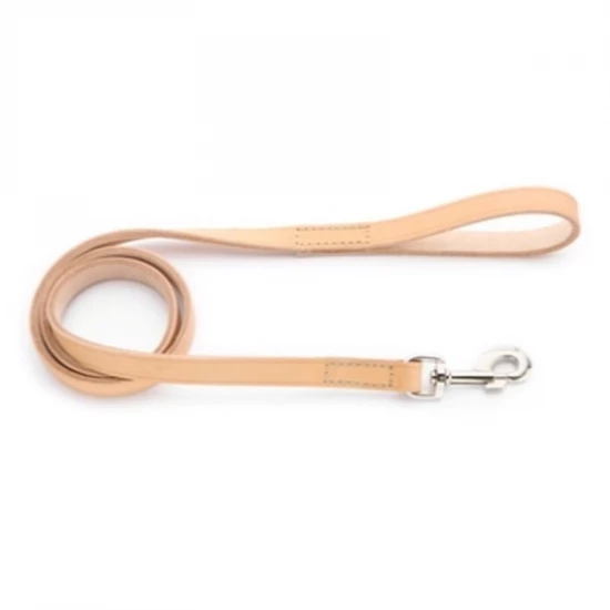 Bende bőr póráz, Füles Normál Karabinerrel 10x1100mm, natúr