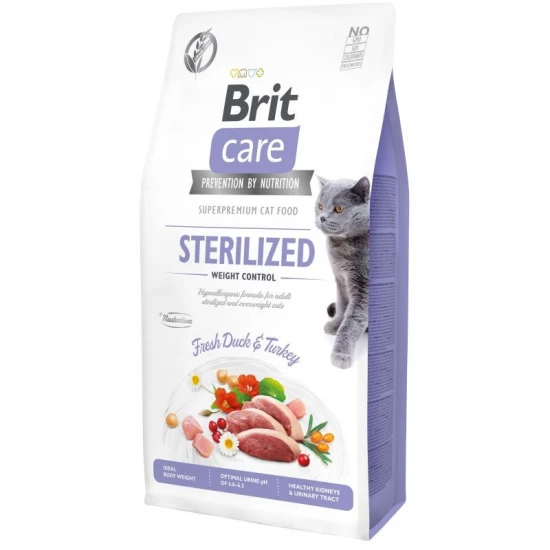 Brit Care Cat Grain Free Sterilized Weight macskatáp 7kg
