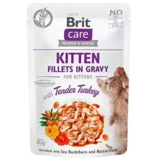 Brit Care Cat Kitten alutasak pulyka szószban 85g