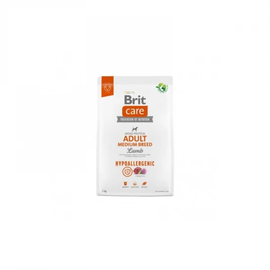 Brit Care Dog Hypoallergenic Adult Medium Breed bárány, rizs kutyatáp 1kg