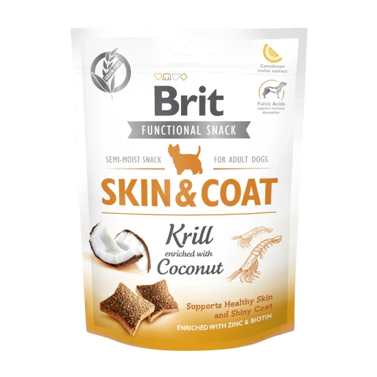 Brit Functional Snack Skin & Coat Krill jutalomfalat 150g