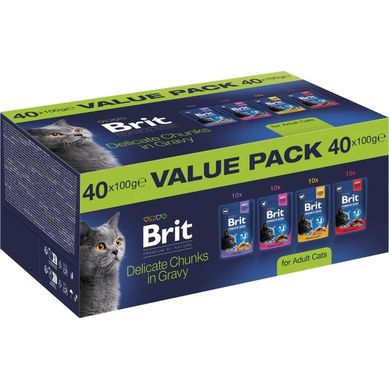 -Brit Premium by Nature Cat Value Pack for Adult Cats 40 pcs