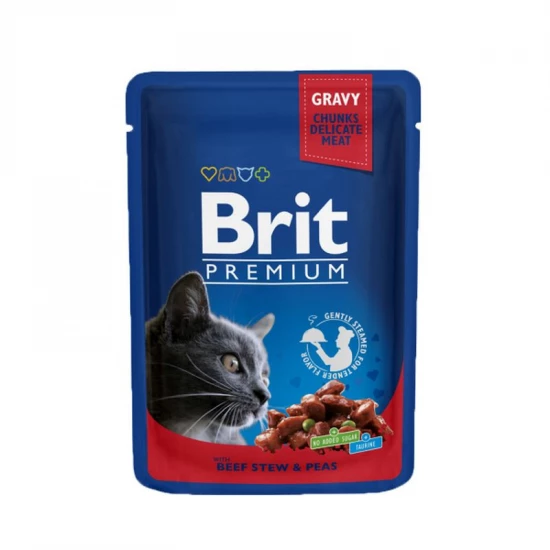 Brit Premium Cat alutasak Marha/borsó 100g