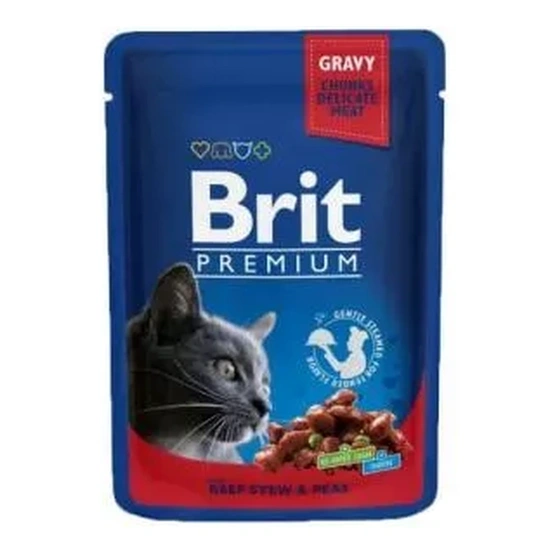 Brit Premium Cat alutasak Marha/borsó 100g