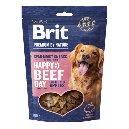 Brit Premium Happy Day Semi-Moist Snack Beef, Apple - marha almával 180g