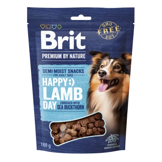Brit Premium Happy Day Semi-Moist Snack Lamb, Sea Buckthorn - bárány homoktövissel 180g