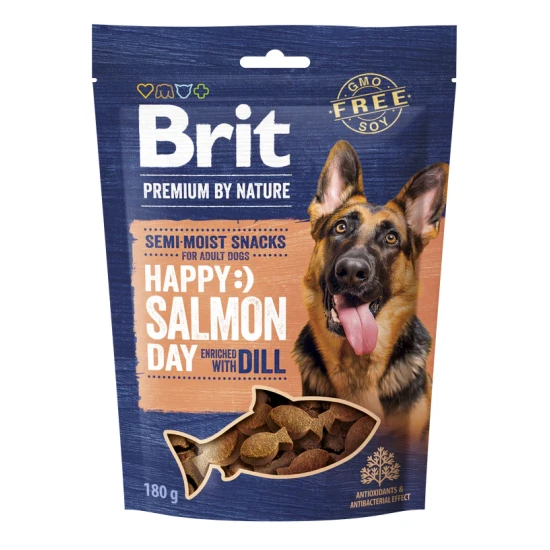 Brit Premium Happy Day Semi-Moist Snack Salmon, Dill - lazac kaporral 180g
