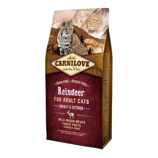 Carnilove Cat Adult Reindeer Energy & Outdoor- Rénszarvas Hússal 6kg