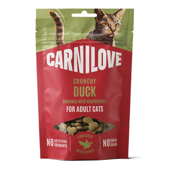 Carnilove Cat Crunchy Snack Duck enriched with Raspberries - Kacsával és Málnával 50g