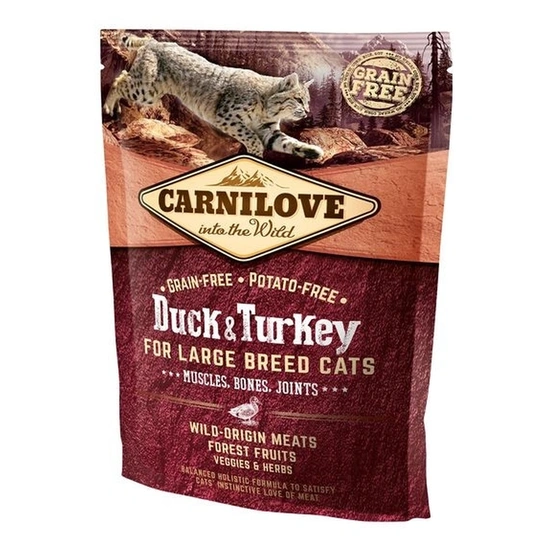 Carnilove Cat Duck & Turkey Large Breed – Muscles, Bones, Joints Kacsa és Pulyka Hússal 400g