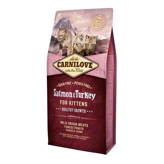 Carnilove Cat Kitten Salmon & Turkey – Healthy Growth - Lazac és Pulyka Hússal 6kg