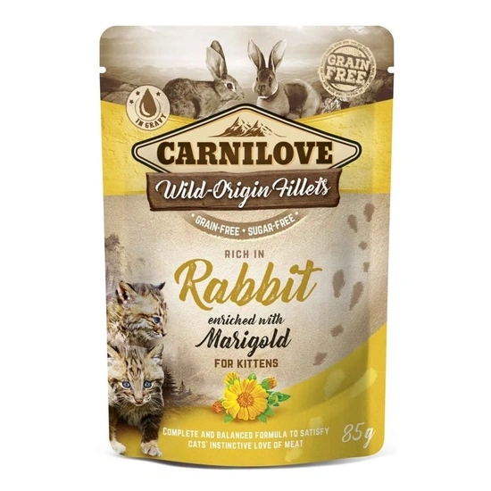 Carnilove Cat tasakos Rabbit with Marigold - Nyúl körömvirággal 85g