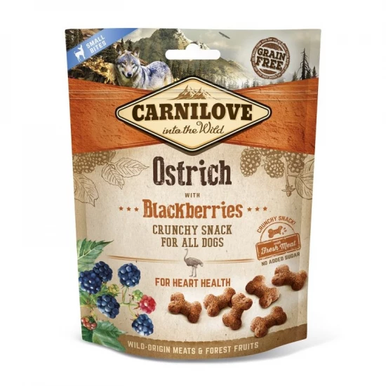 Carnilove Dog Jutalomfalat Crunchy Ostrich&blackberries - Strucchús szederrel 200g