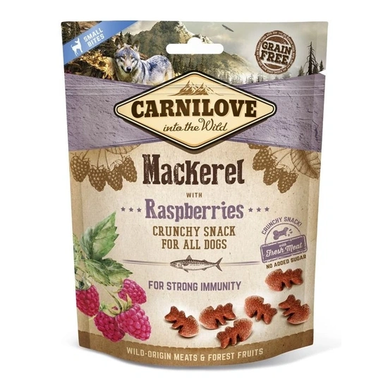 Carnilove Dog Jutalomfalat Crunchy Mackerel&raspberries - Makréla málnával 200g