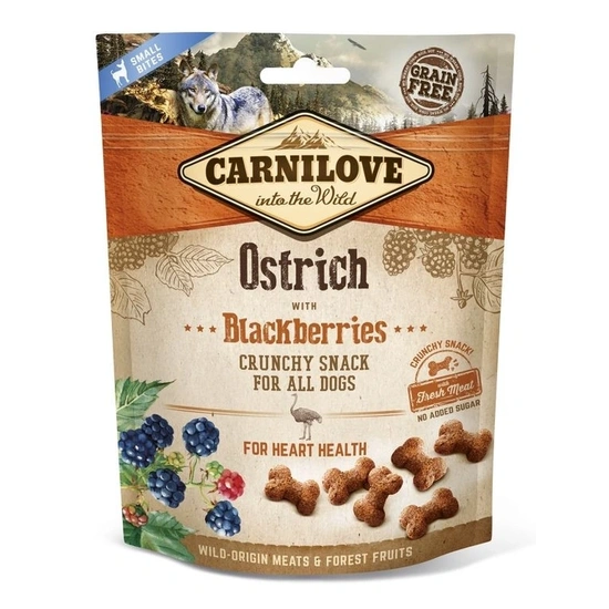 Carnilove Dog Jutalomfalat Crunchy Ostrich&blackberries - Strucchús szederrel 200g