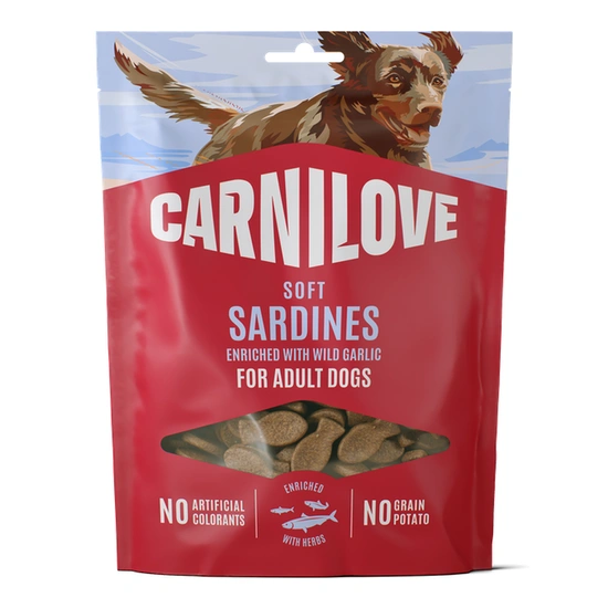 Carnilove Dog Soft Snack Sardines Enriched With Wildgarlic -Szardínia Medvehagymával 200g