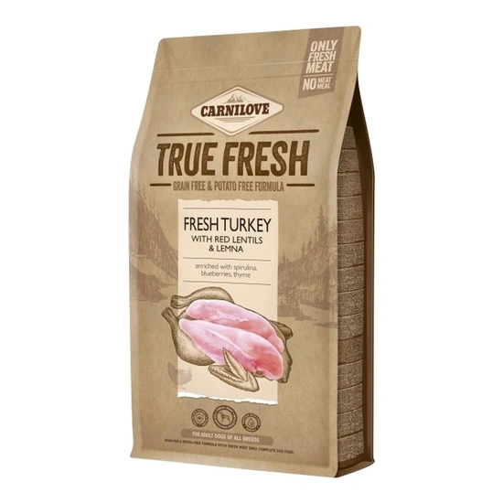 Carnilove True Fresh kutyatáp - Pulyka, vöröslencse és békalencse 1,4kg