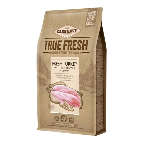 Carnilove True Fresh kutyatáp - Pulyka, vöröslencse és békalencse 4kg
