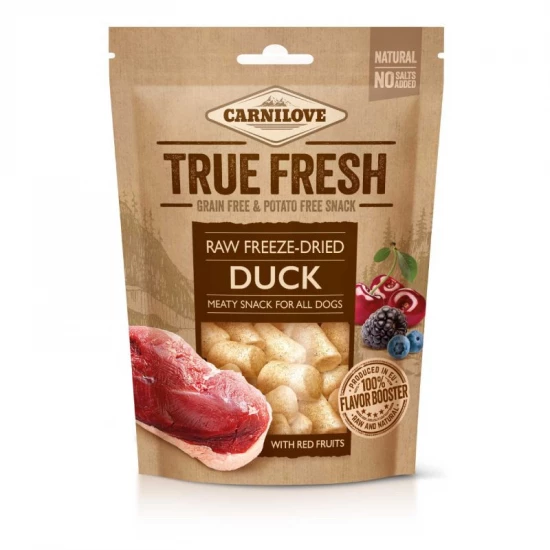 Carnilove True Fresh Raw freeze-dried snack Duck with red fruits-kacsa bogyós gyümölcsökkel 40g
