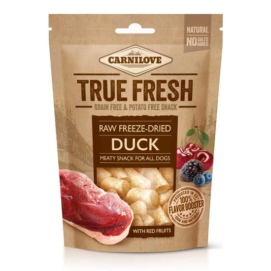 Carnilove True Fresh Raw freeze-dried snack Duck with red fruits-kacsa bogyós gyümölcsökkel 40g