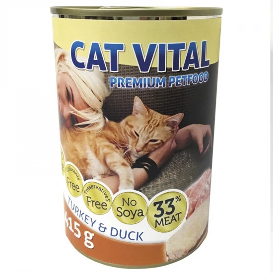 Cat Vital konzerv kacsa+pulyka 415g