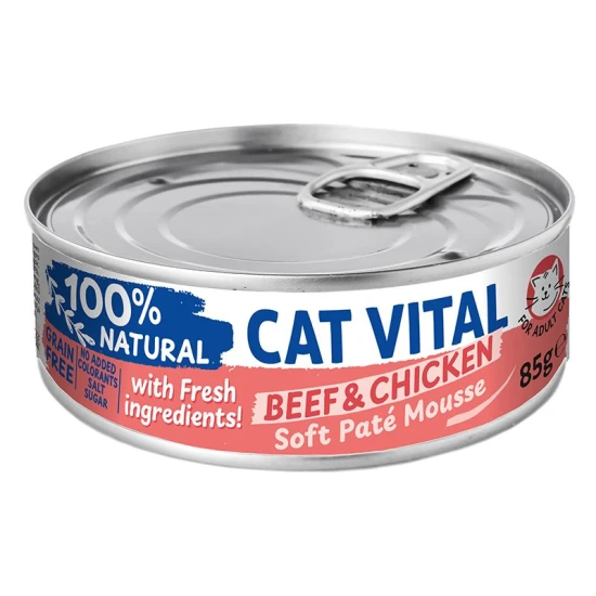 Cat Vital konzerv mousse marhával és csirkével felnőtt macskáknak 85g