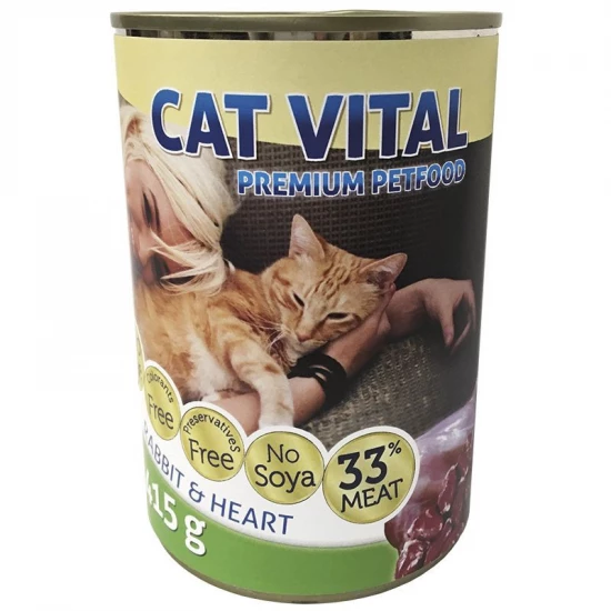 Cat Vital konzerv nyúl+szív 415g