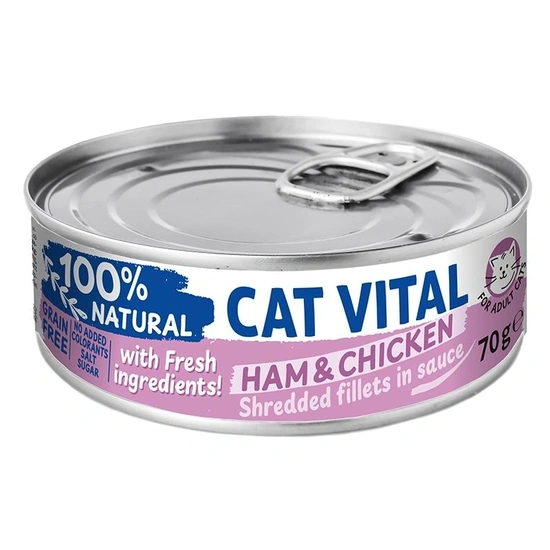 Cat Vital konzerv sonka és csirkefilé falatok felnőtt macskáknak szószban 70g