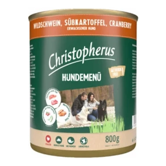 Christopherus Dog konzerv menü vaddisznó, é.burgonya, áfonya 800g