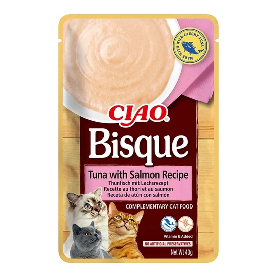 Ciao Bisque Macska Krémleves Tonhallal és Lazaccal 40g