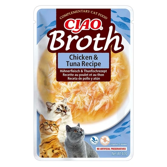Ciao Broth Macska Húsleves Csirkével és Tonhallal 40g