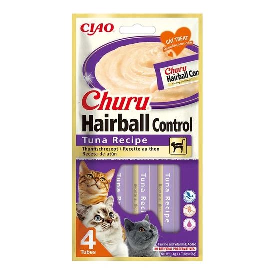 Ciao Churu Hairball Macska Folyékony Jutalomfalat Tonhallal 4x14g