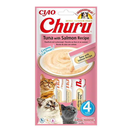 Ciao Churu Macska Folyékony Jutalomfalat Tonhallal és Lazaccal 4x14g