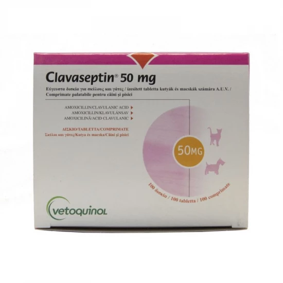 Clavaseptin 50 mg ízesített tabletta 100x