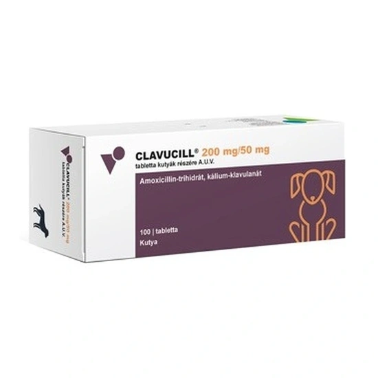 Clavucill 200/50mg tabletta kutyák részére 100x