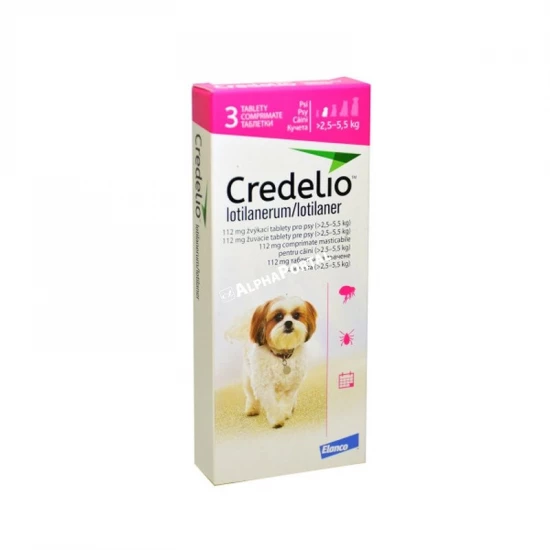 Credelio 112 mg rágótabletta 2,5-5,5 kg közötti kutyáknak 3x